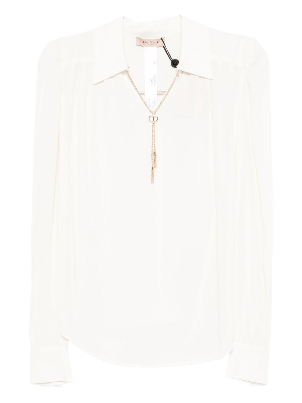 twinset chain-embellished polo blouse