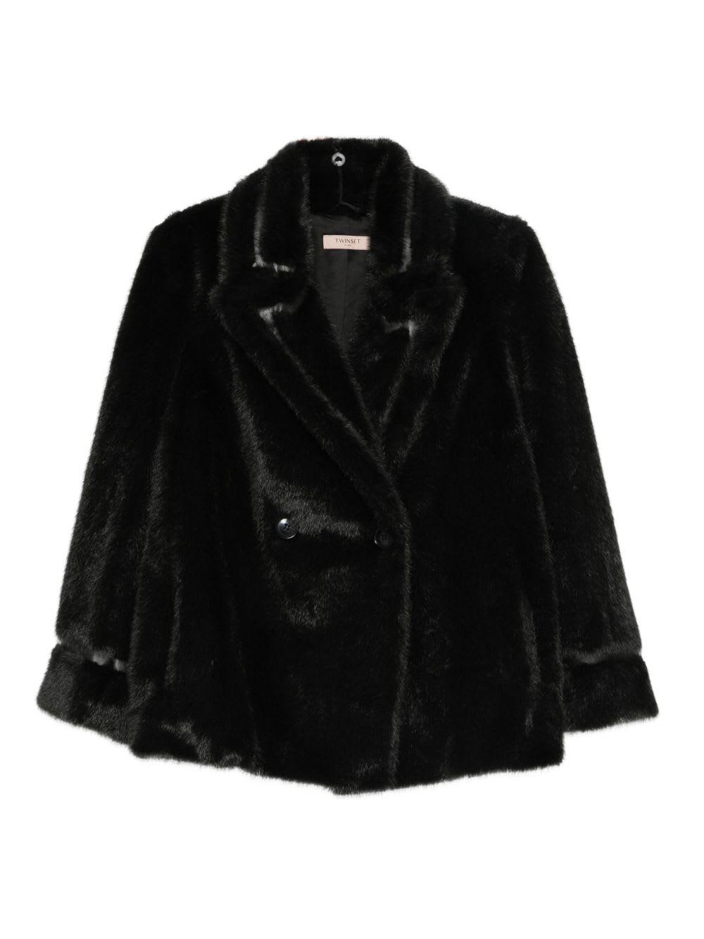 twinset coats black