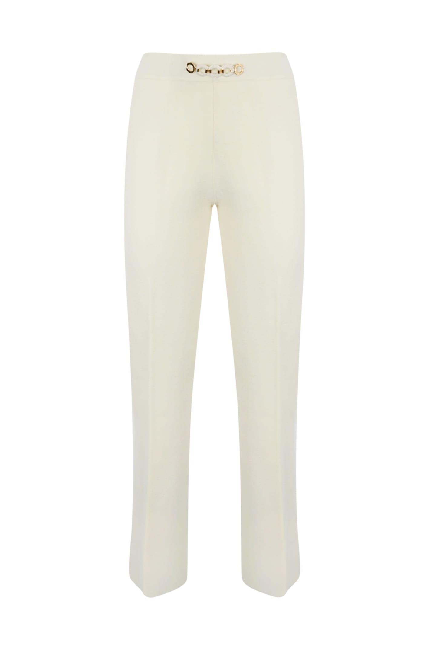 twinset crepe trousers with horsebit