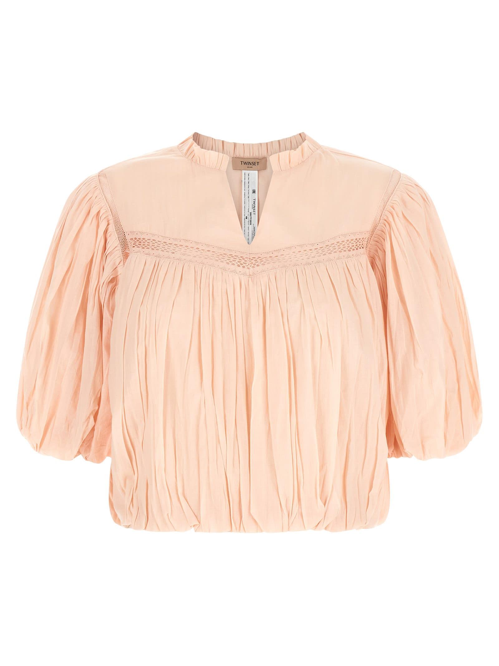 twinset curled blouse