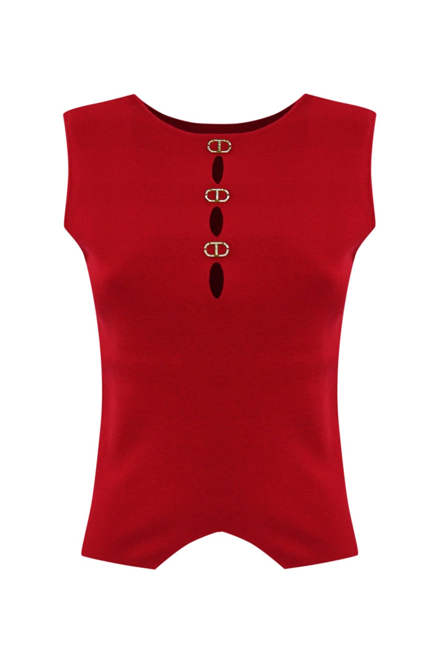 twinset double-use top in viscose knit