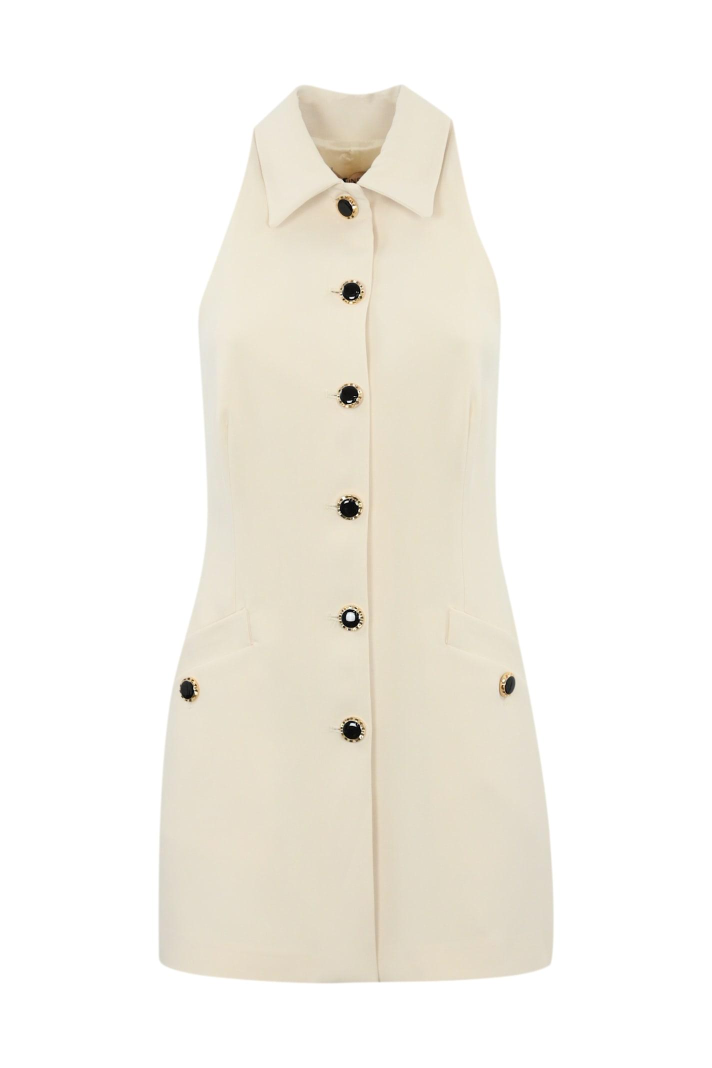 twinset fluid crepe tunic with buttons