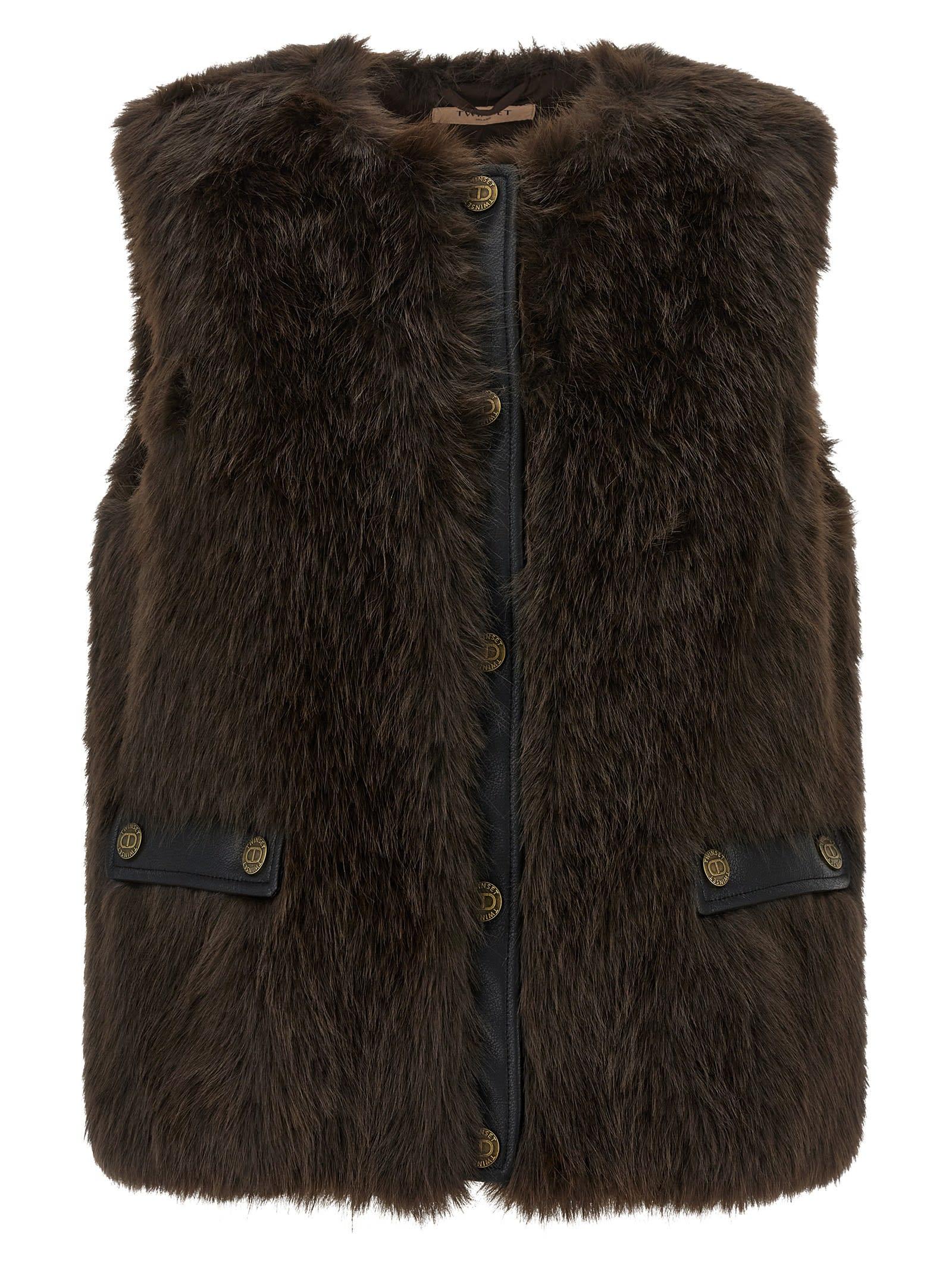twinset fur vest