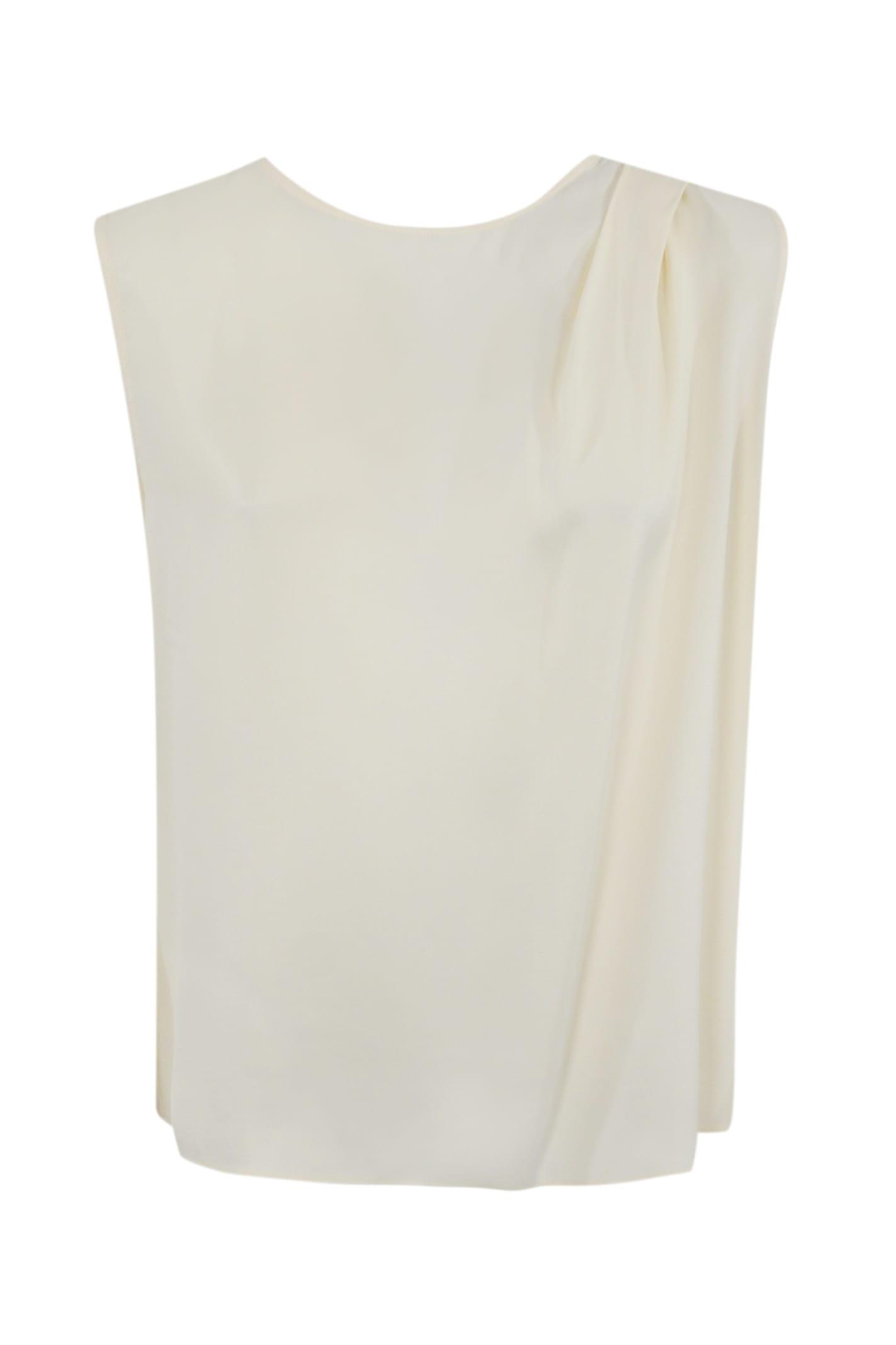 twinset georgette top with pleats