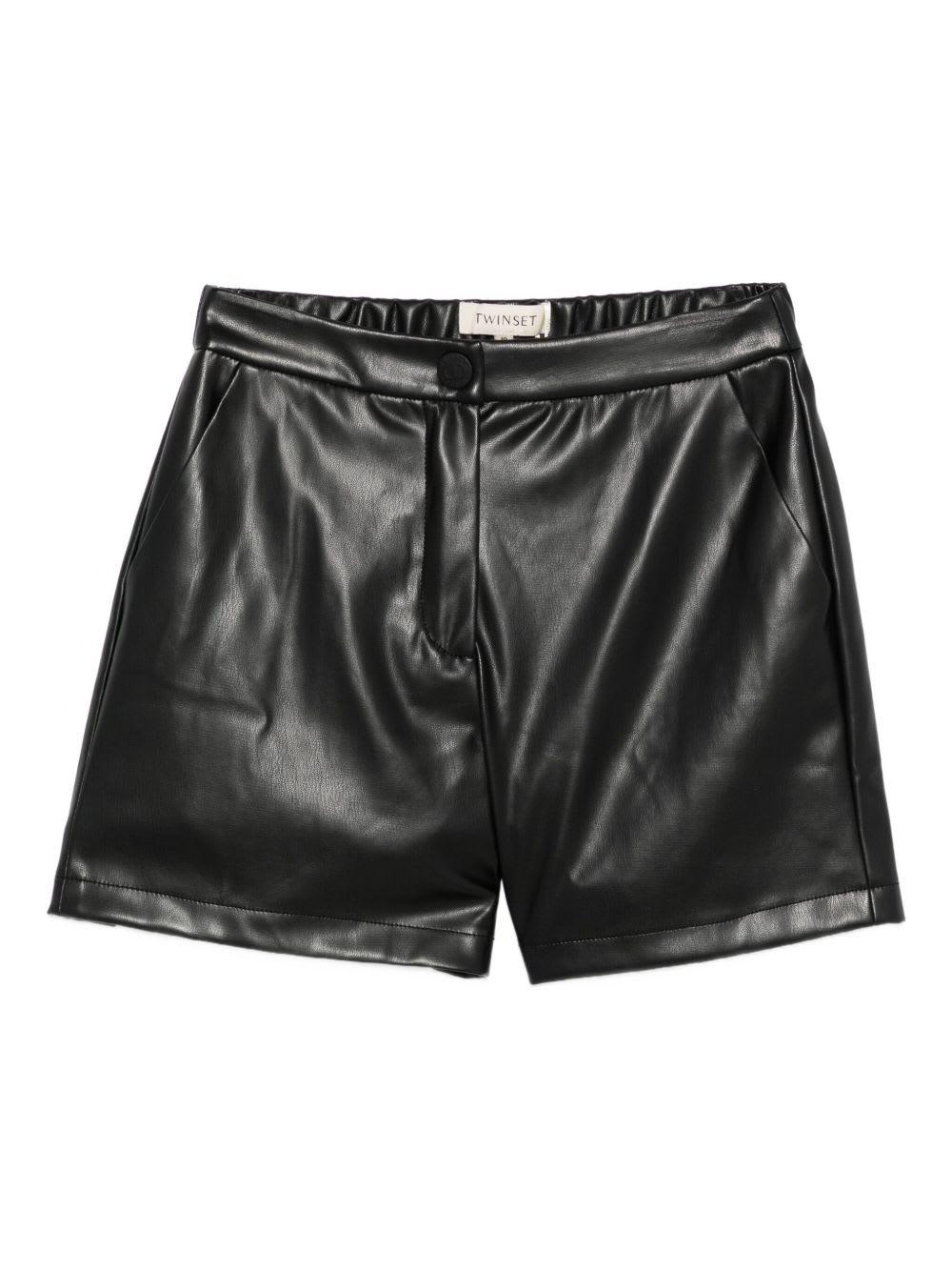 twinset kids buttoned elasticated shorts