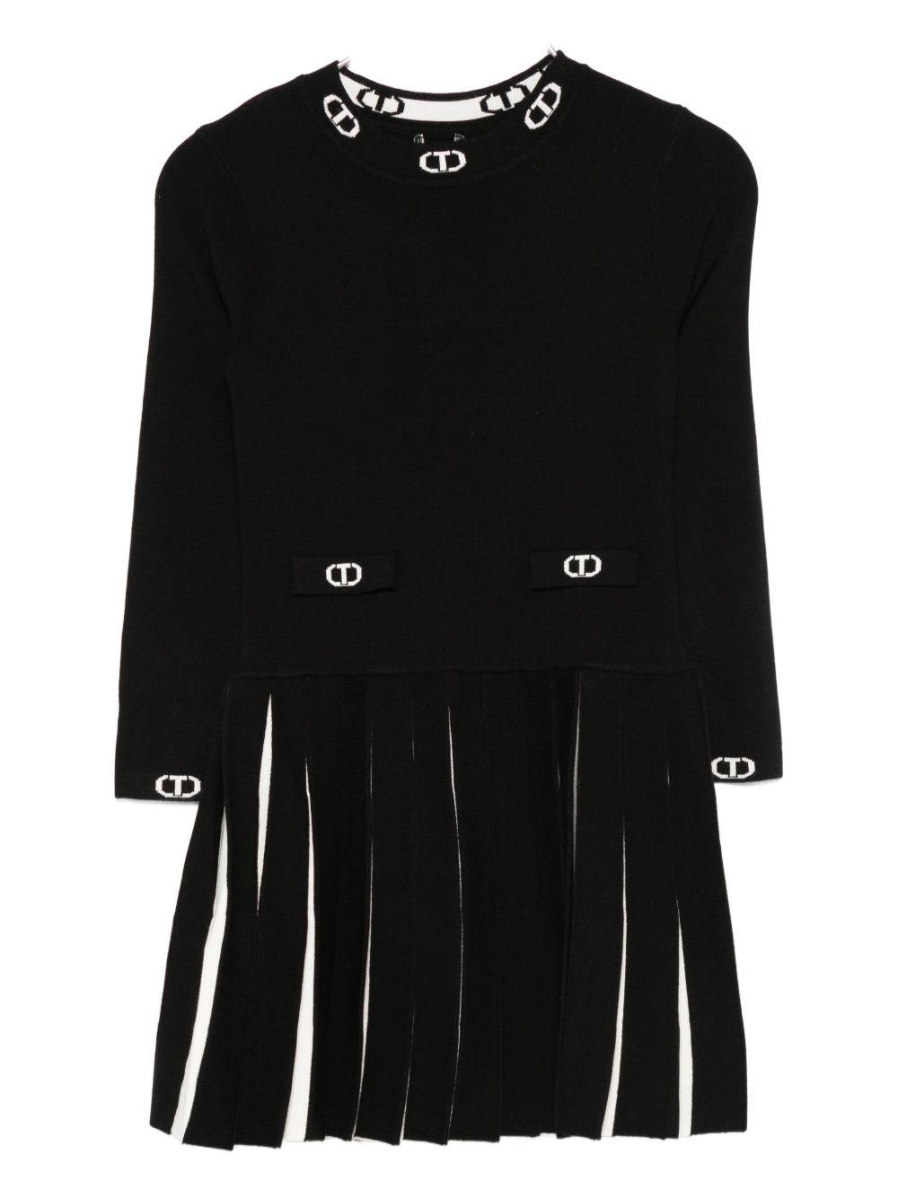 twinset kids dress with pleated skirt