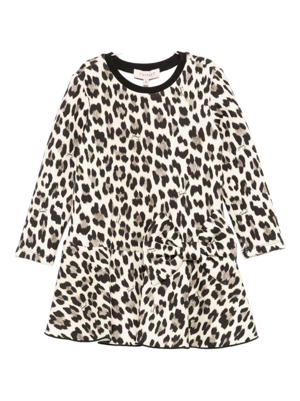 twinset kids leopard print dress