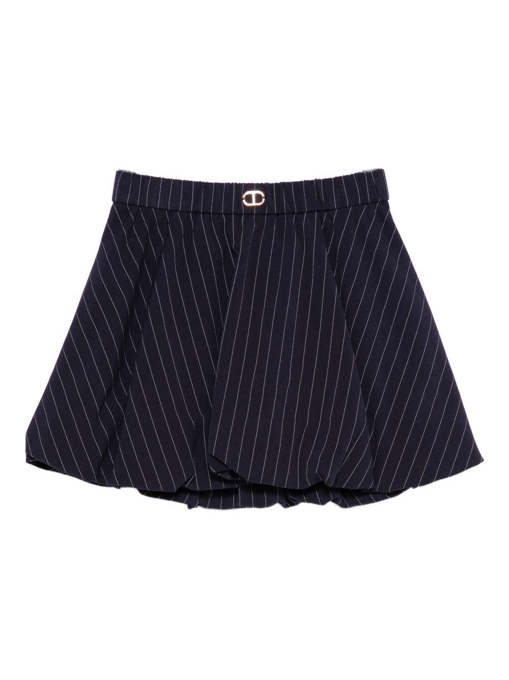 twinset kids pinstriped mini skirt with elastic waist