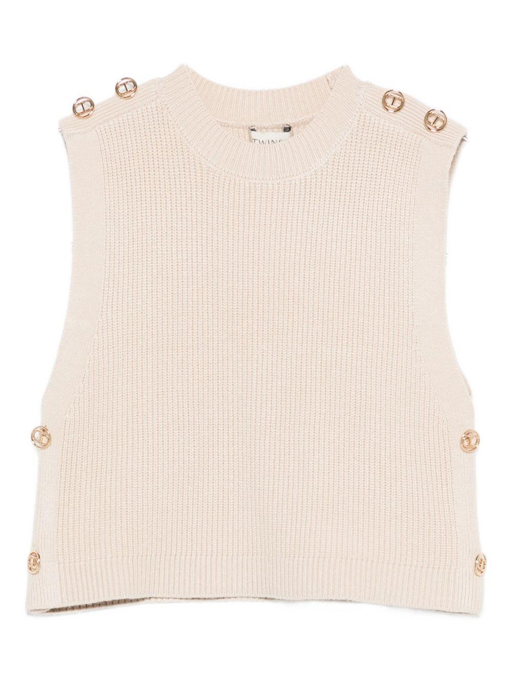 twinset kids sleeveless top with decoration