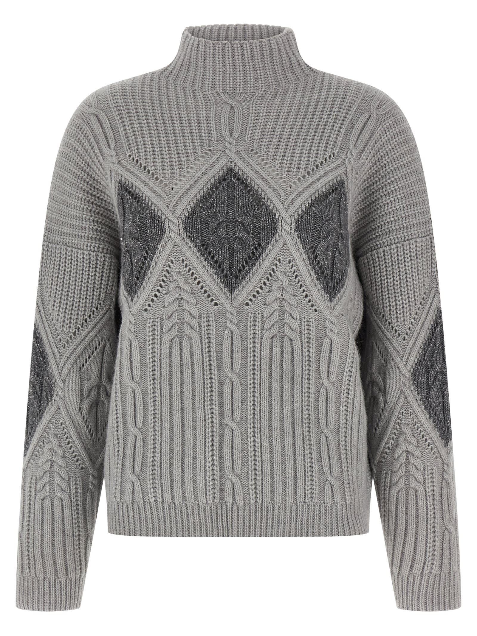 twinset lozenge intarsia sweater