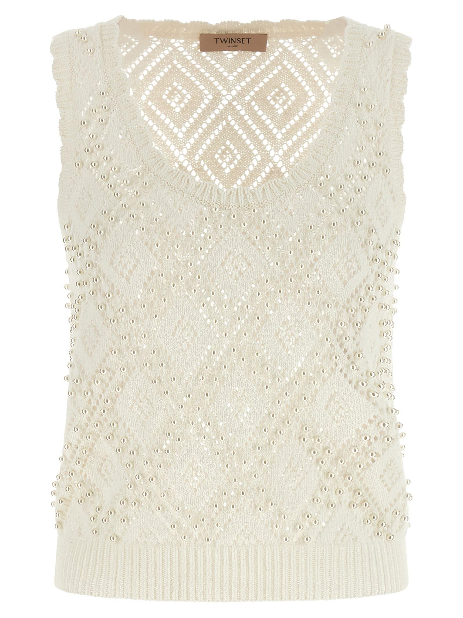 twinset pearl top