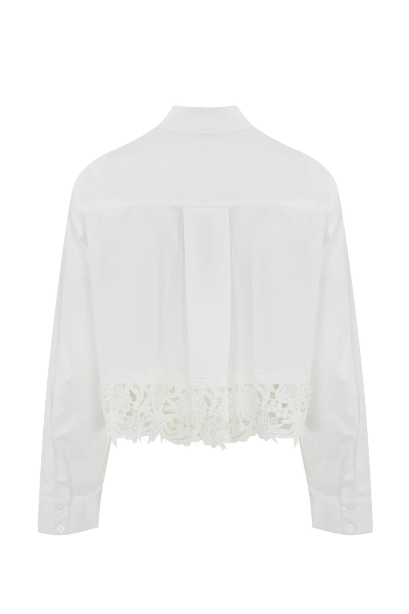 twinset poplin shirt with lace