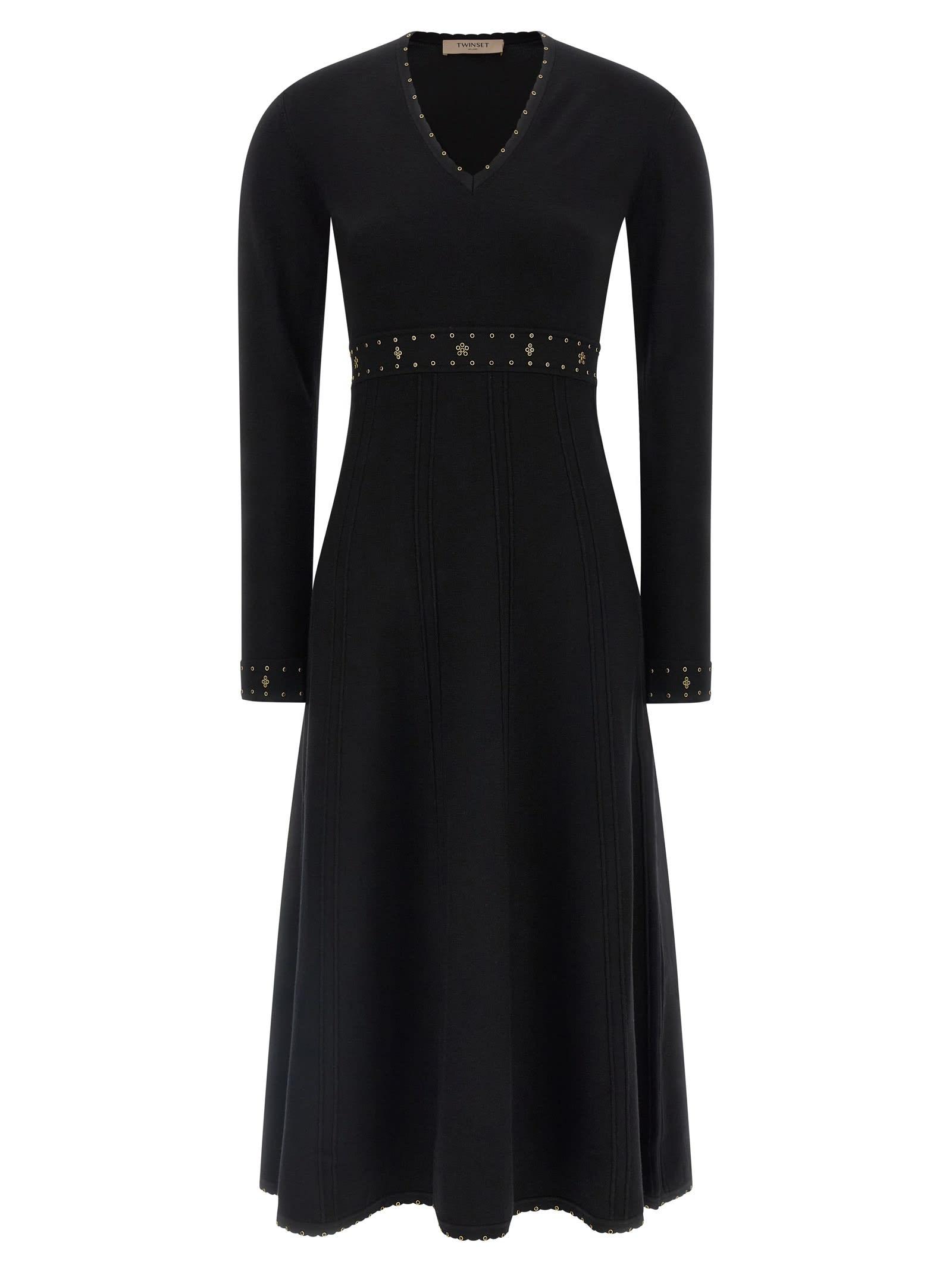 twinset rhinestone studded dress