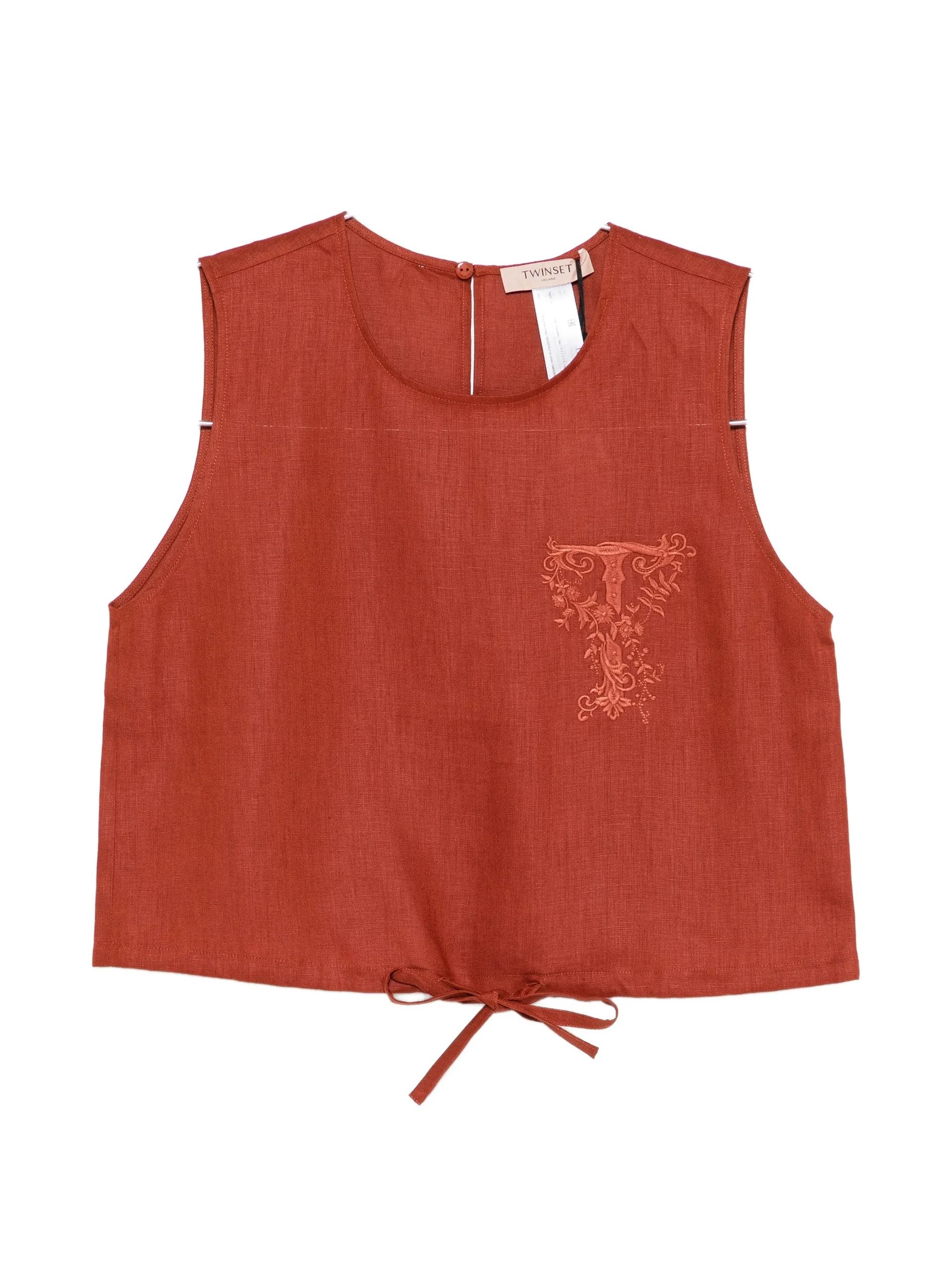 twinset top brown - women