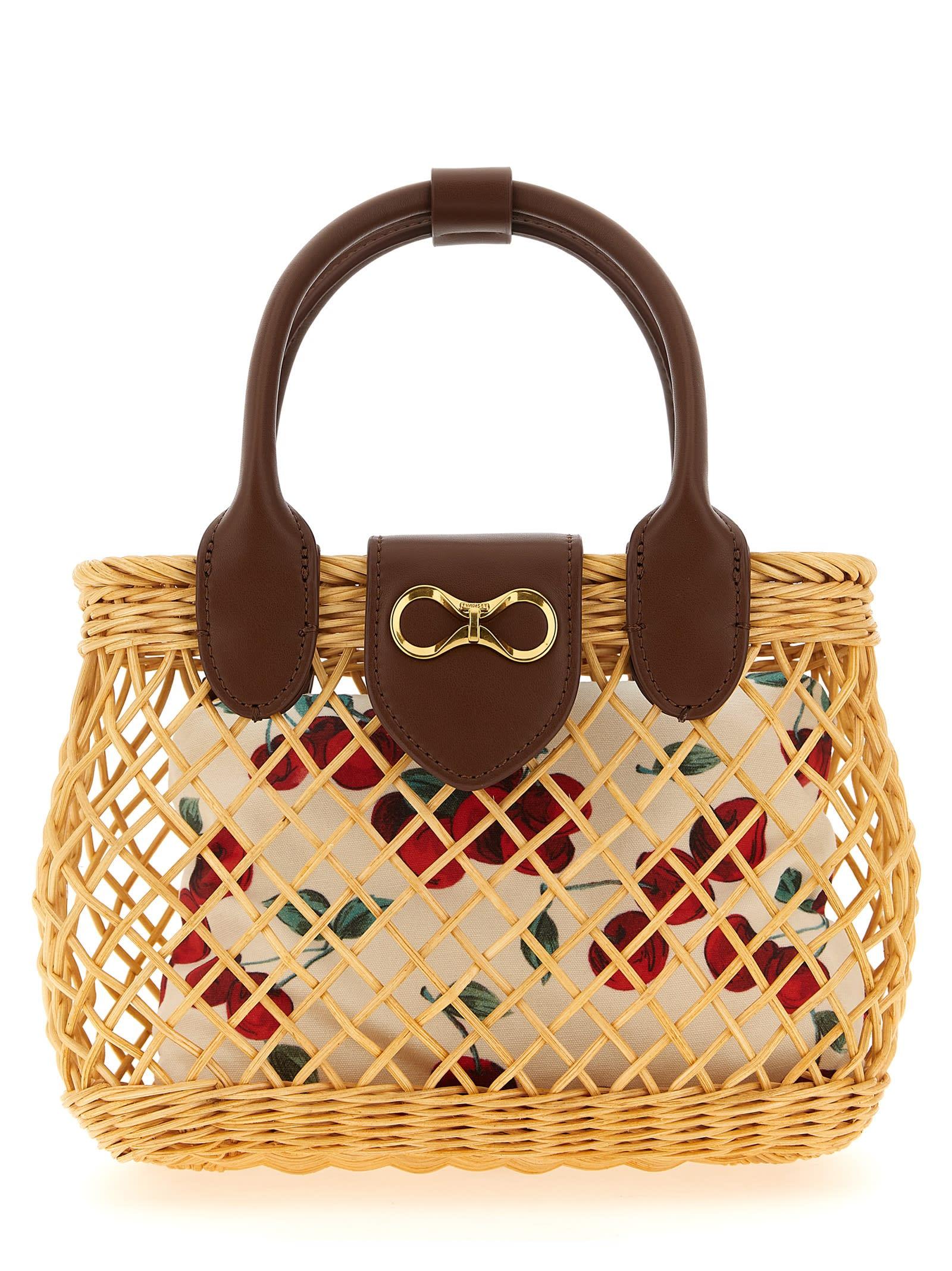 twinset wicker basket shoulder strap