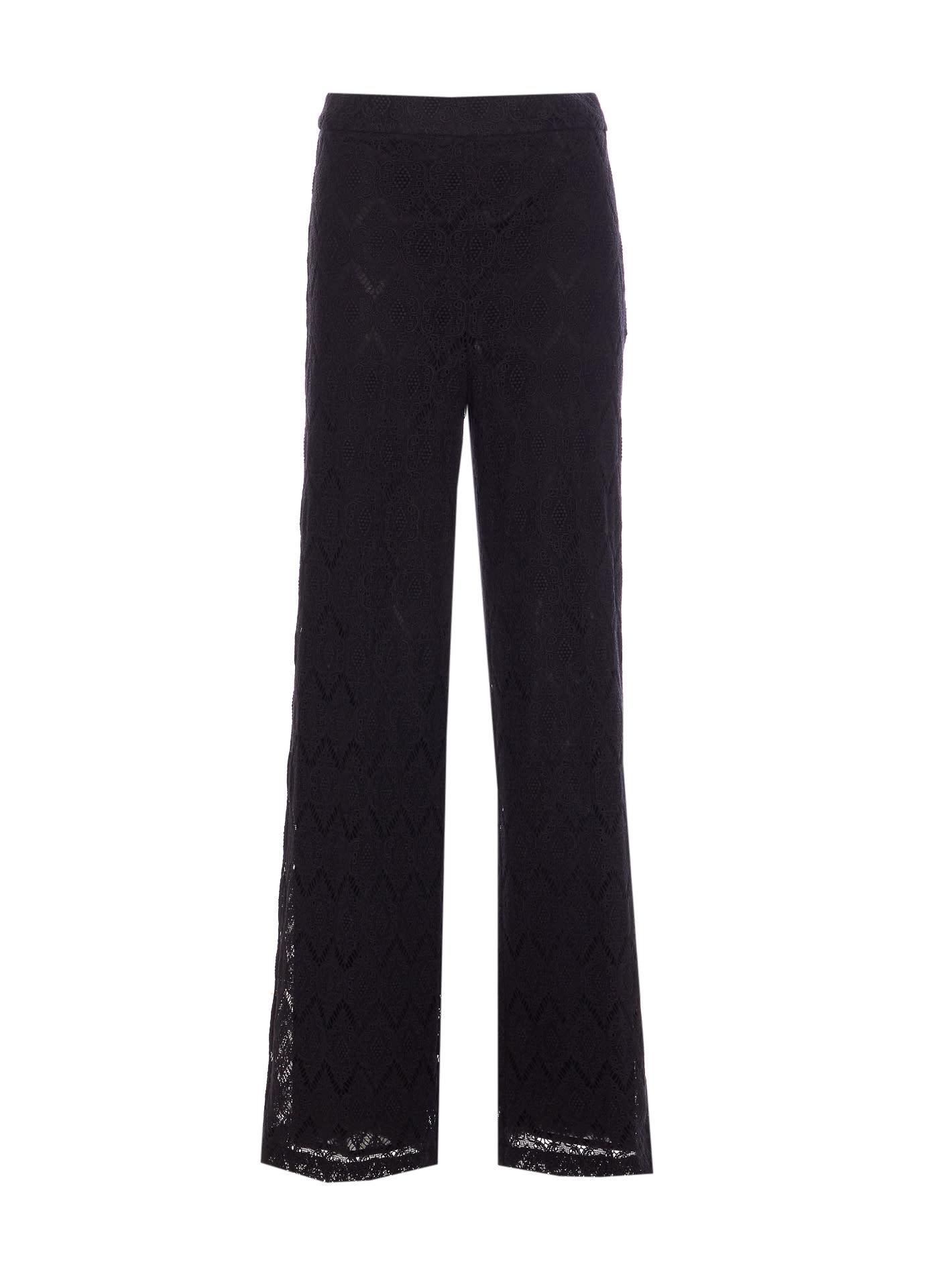 twinset wide leg macrame pants