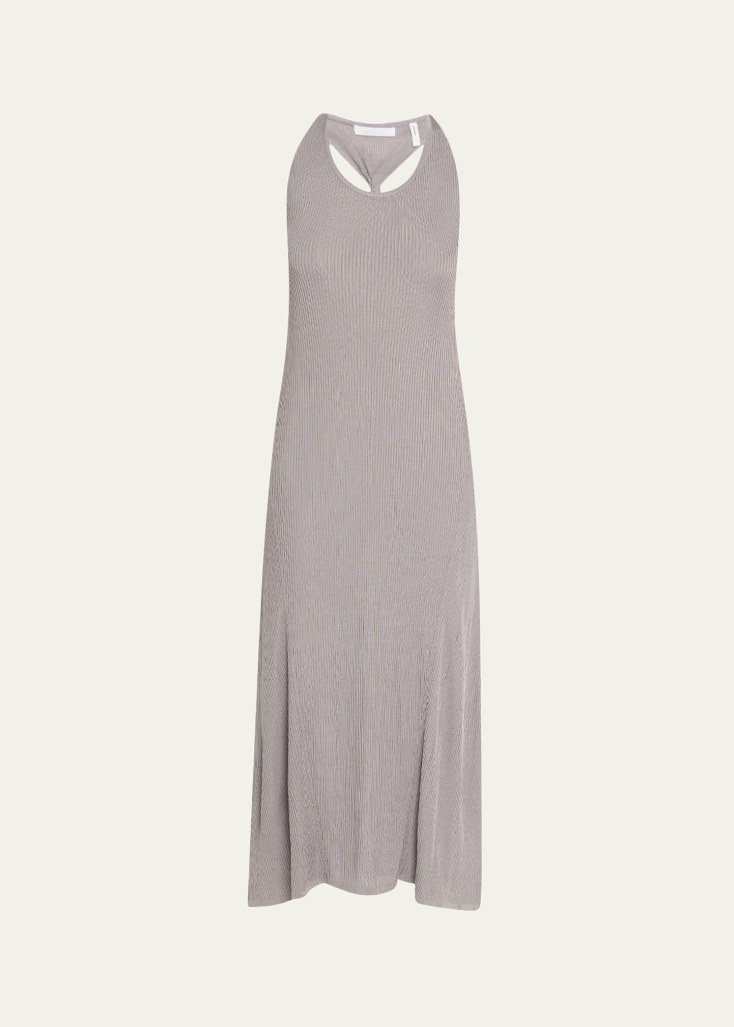 twist-back ribbed tank dress