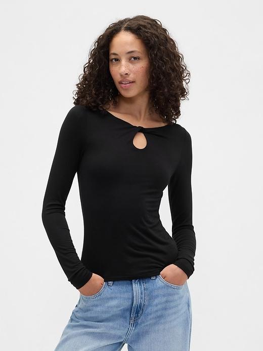 twist boatneck top