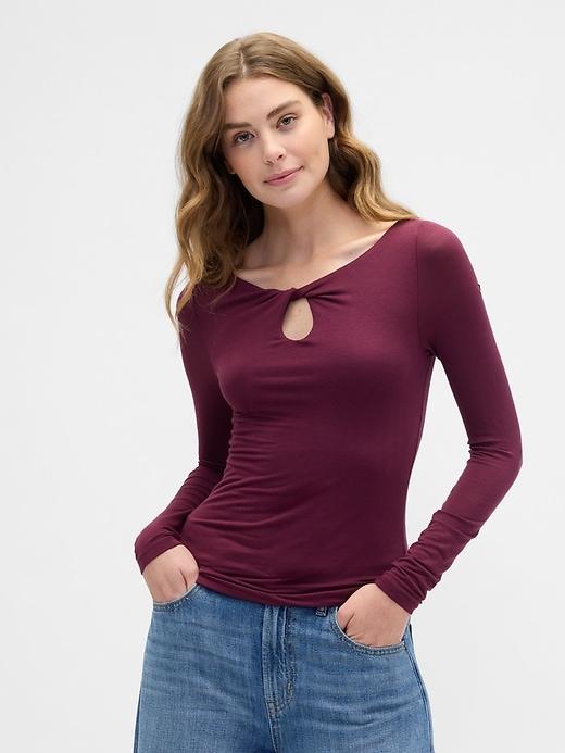 twist boatneck top