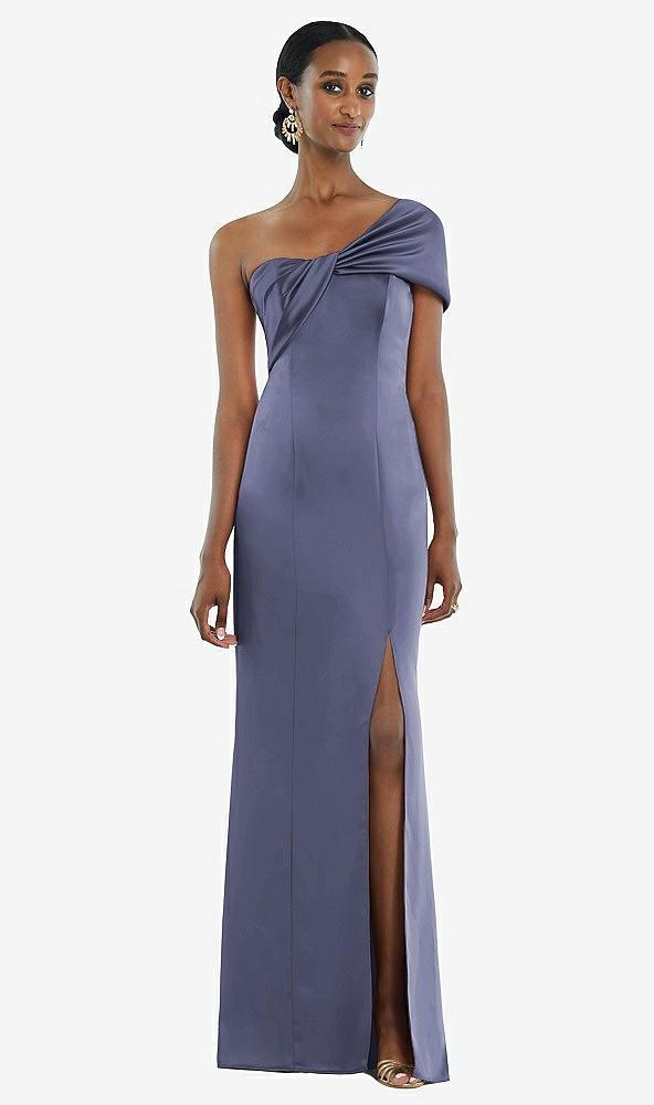 twist cuff one-shoulder princess line trumpet gown