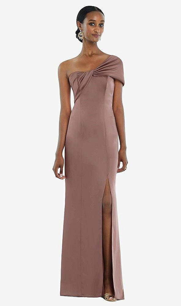 twist cuff one-shoulder princess line trumpet gown