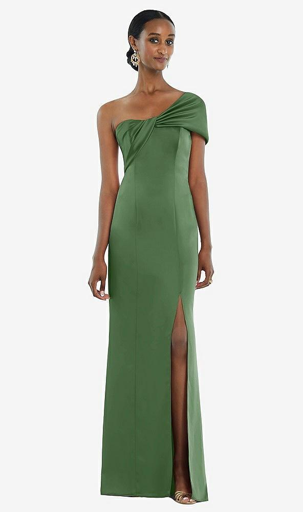 twist cuff one-shoulder princess line trumpet gown