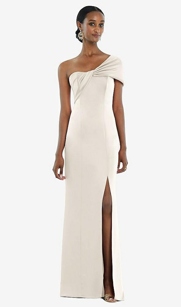 twist cuff one-shoulder princess line trumpet gown