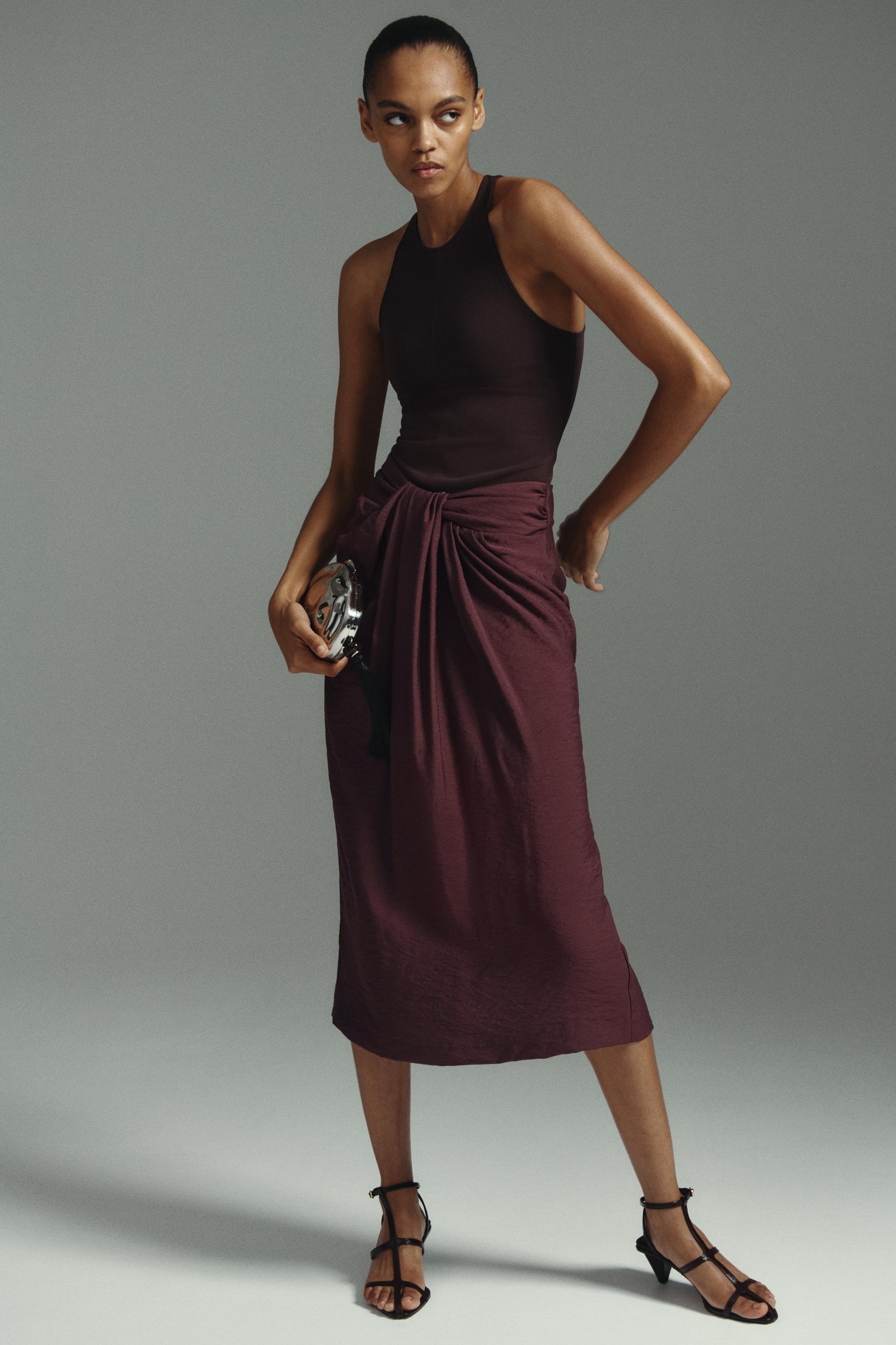 twist-detail skirt