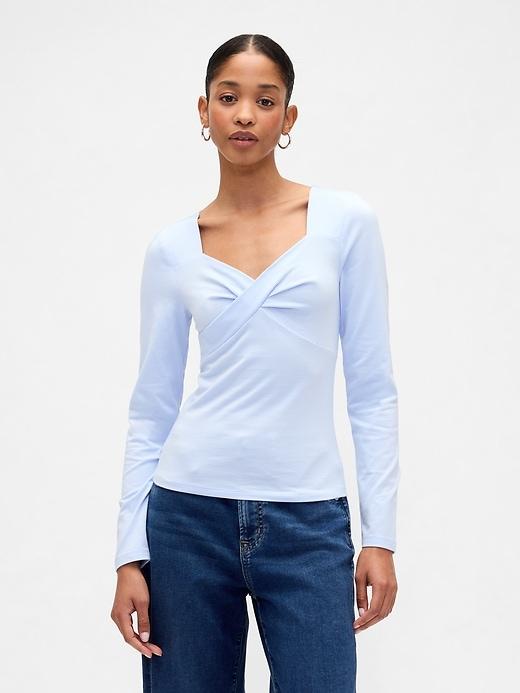 twist-front sweetheart top