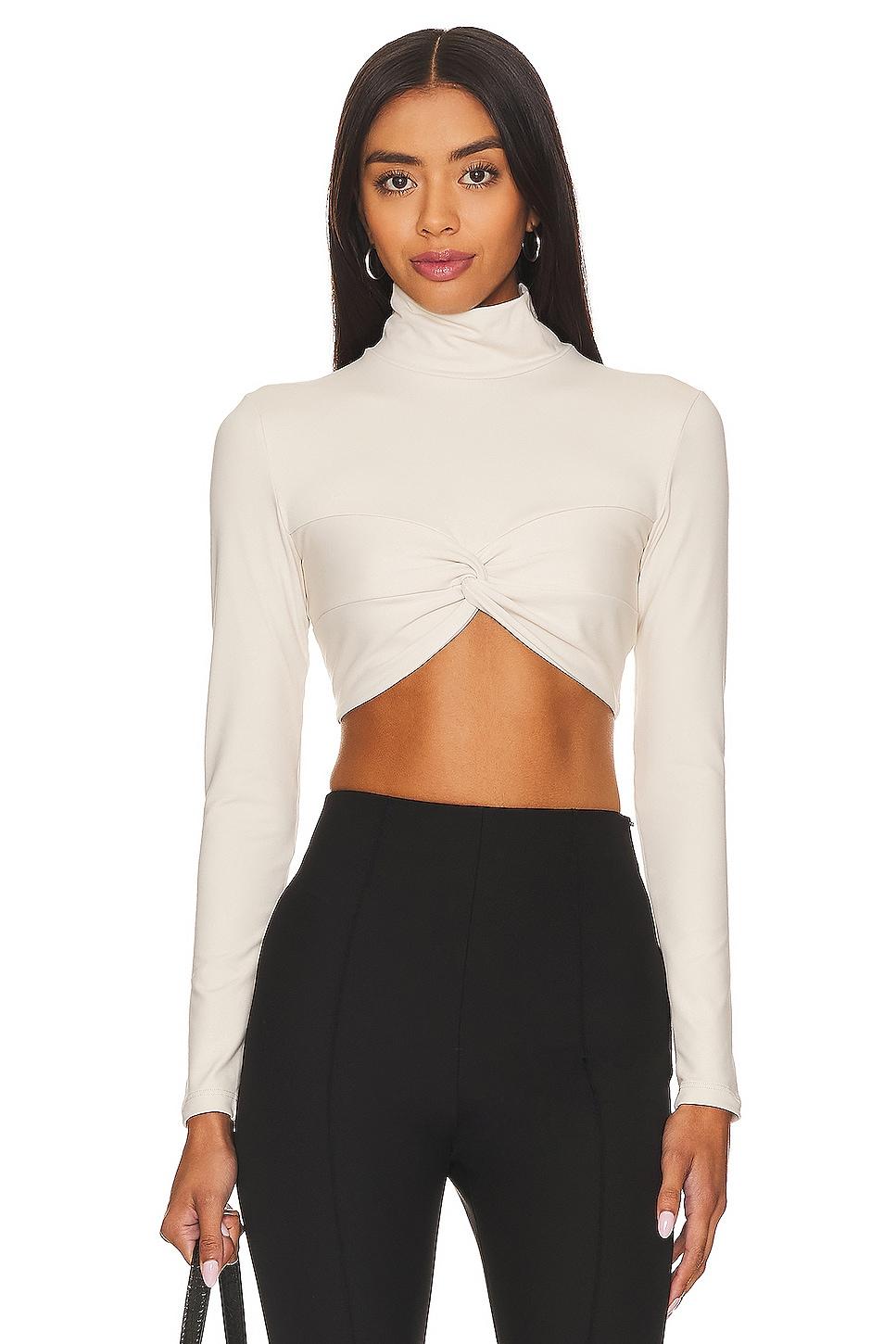 twist mock neck crop top