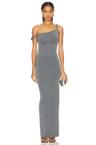 twist shoulder maxi dress
