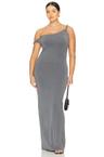 twist shoulder maxi dress