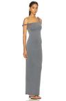 twist shoulder maxi dress