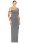 twist shoulder maxi dress