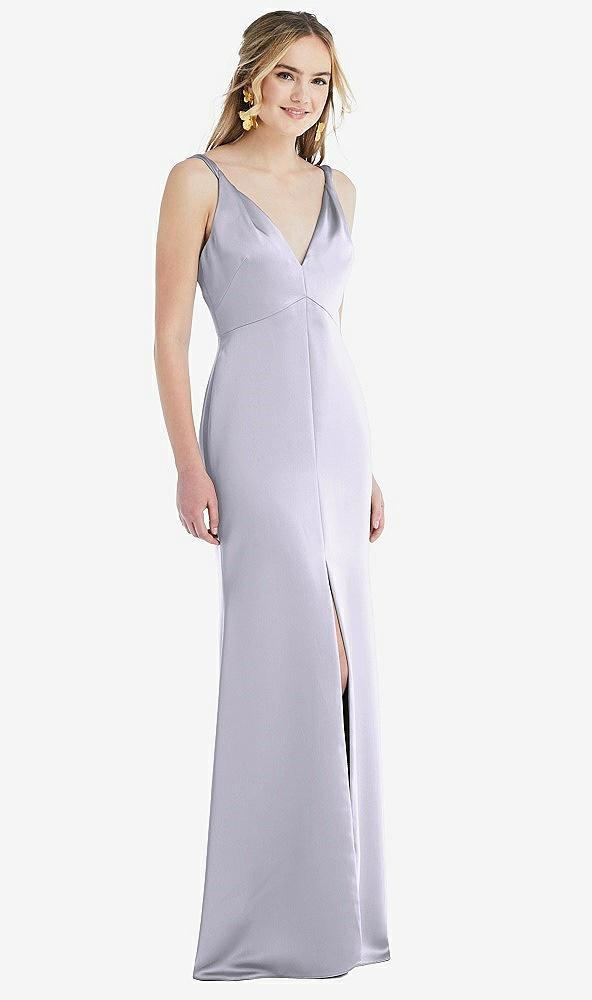 twist strap maxi slip dress with front slit - neve