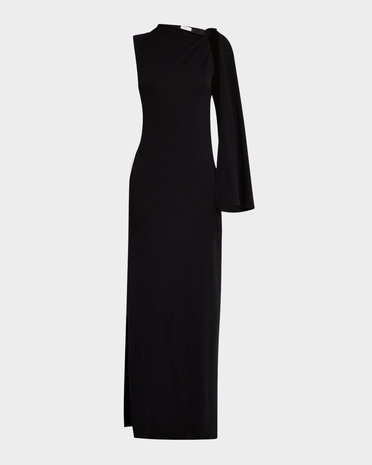 twisted cape maxi dress
