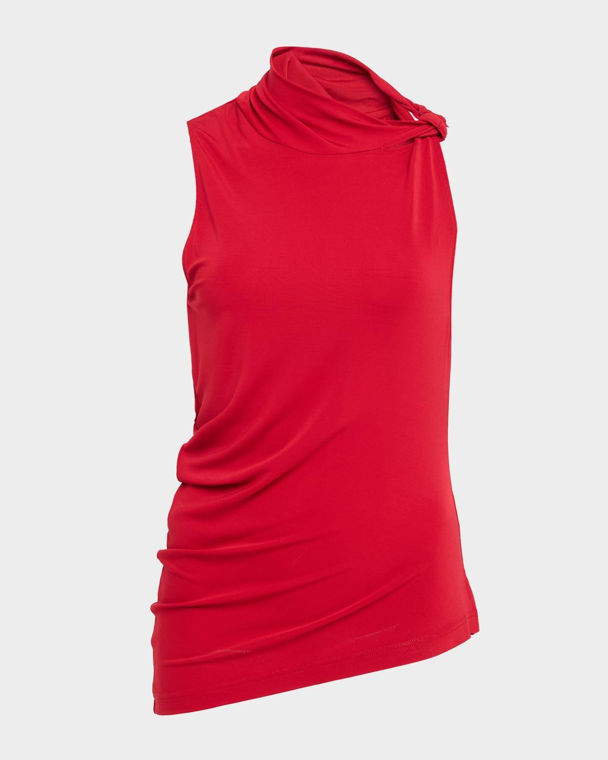 twisted high-neck scuba knit tnak top