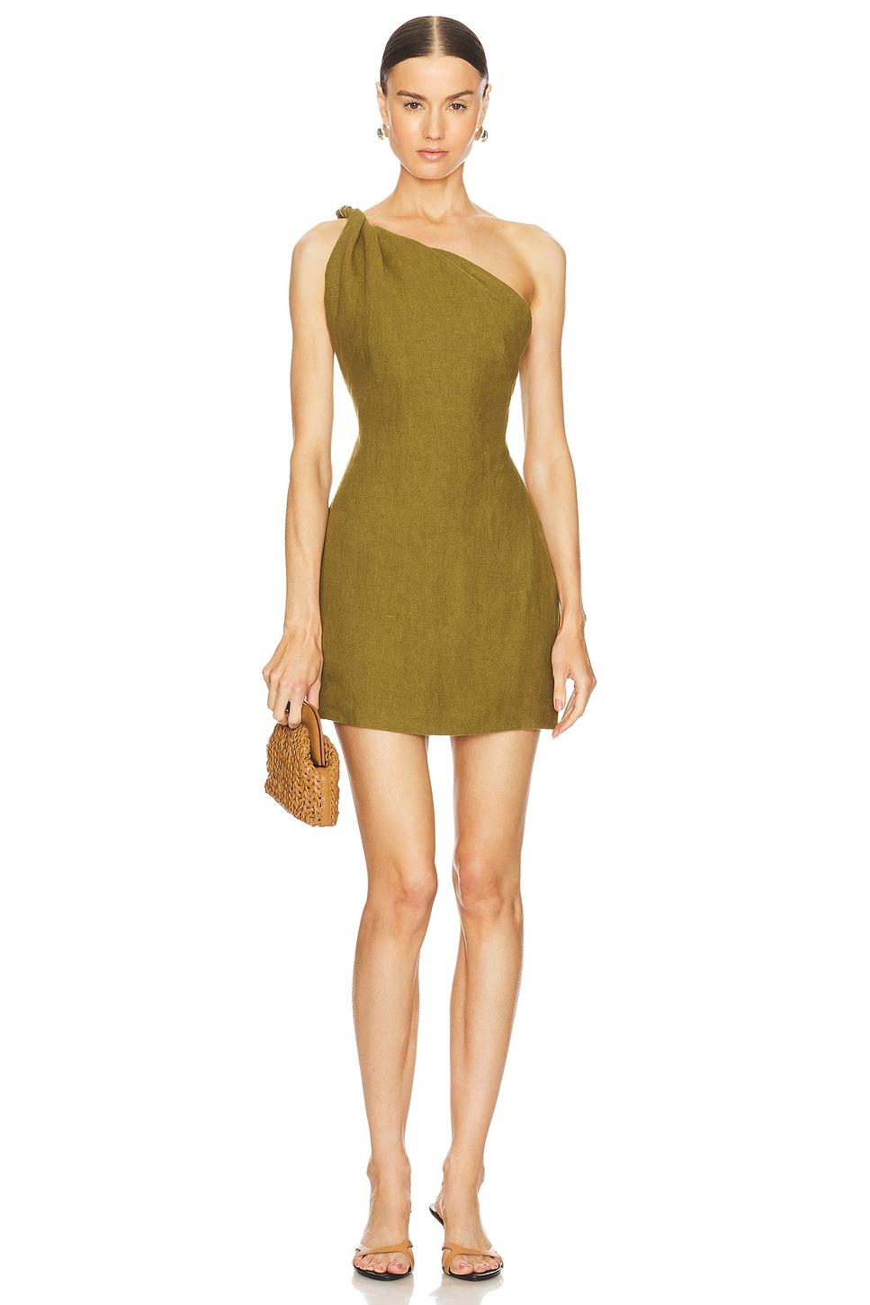 twisted linen mini dress
