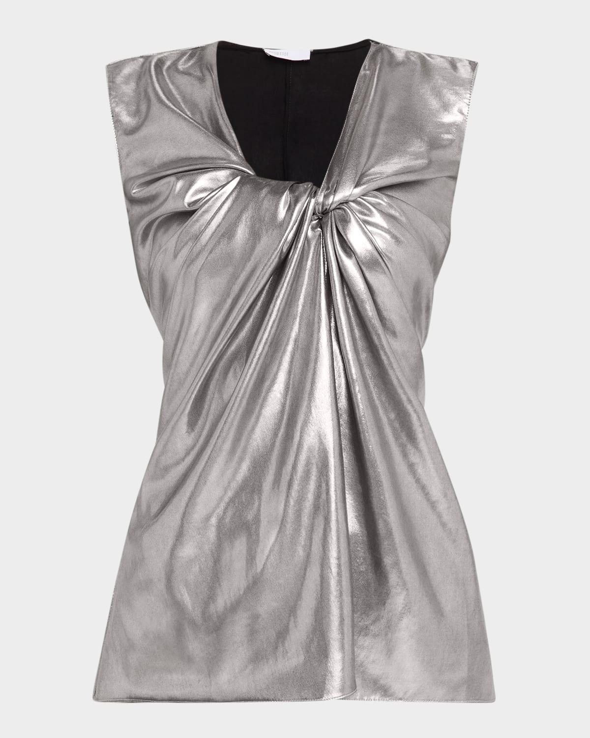 twisted metallic tank top