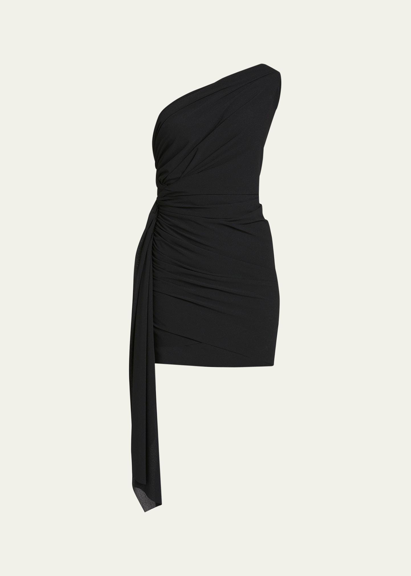 twisted one-shoulder mini dress