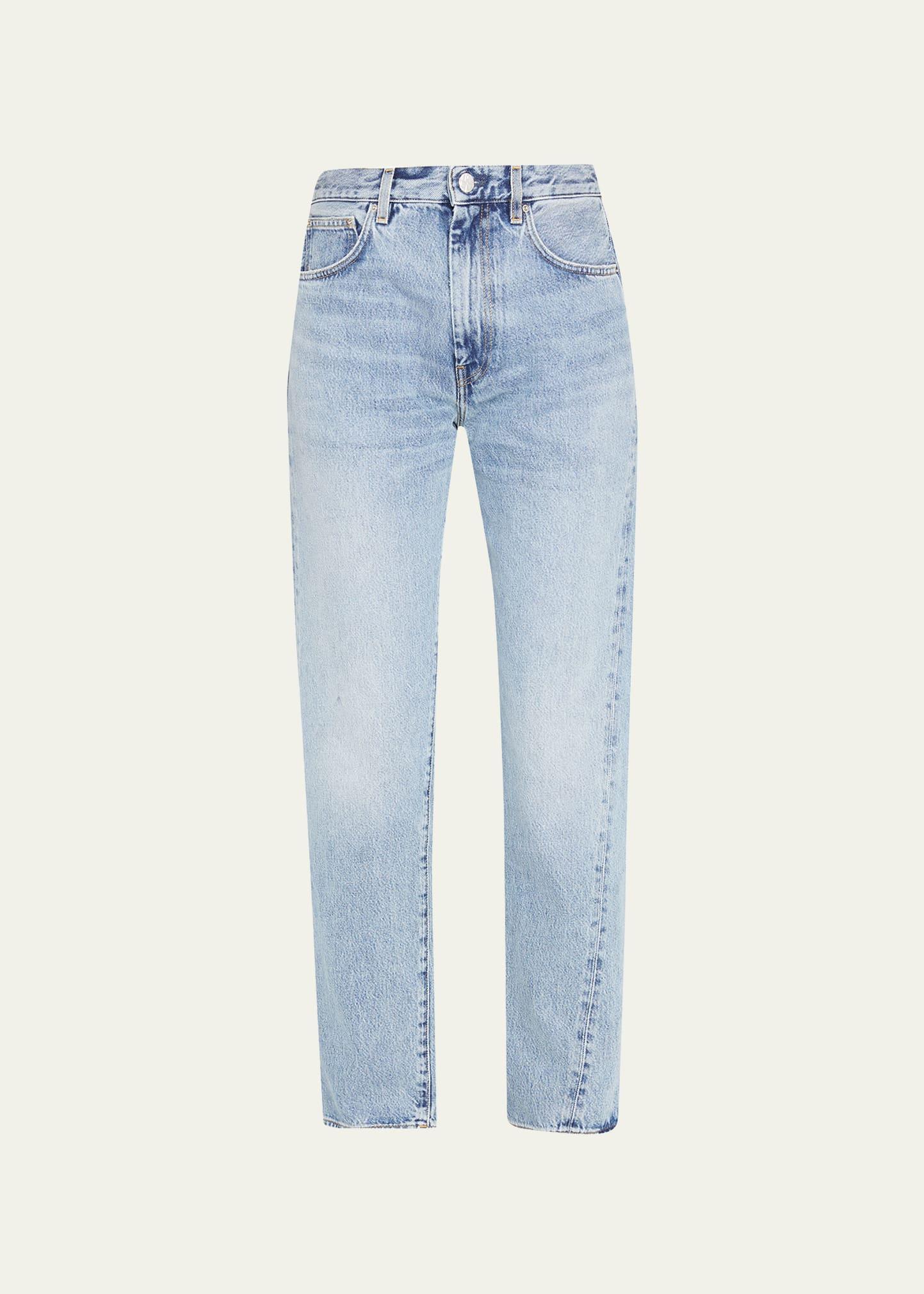 twisted seam straight-leg denim pants