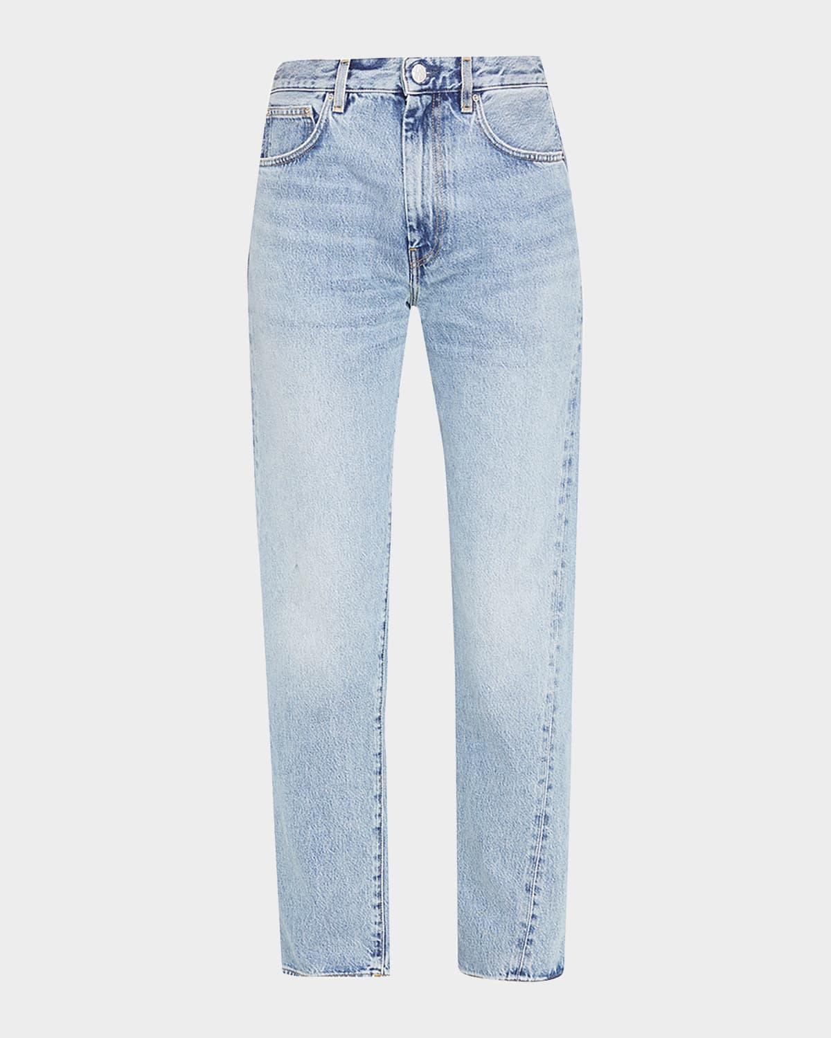 twisted seam straight-leg denim pants