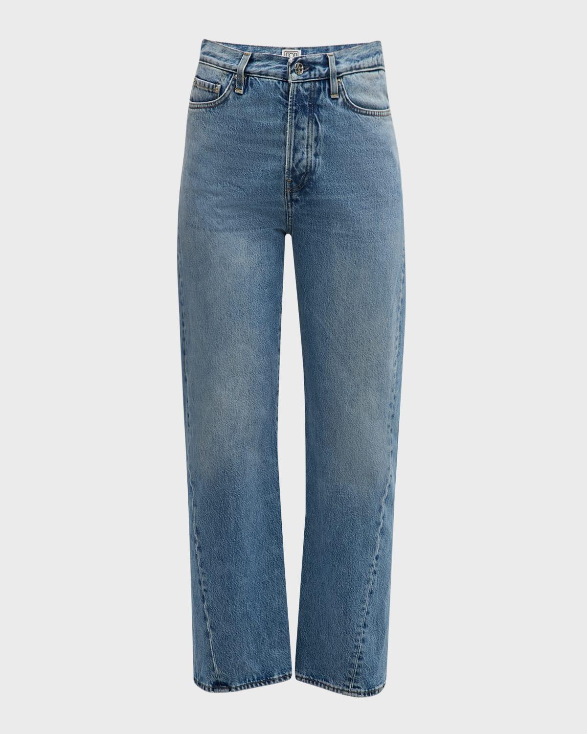 twisted seam straight-leg jeans