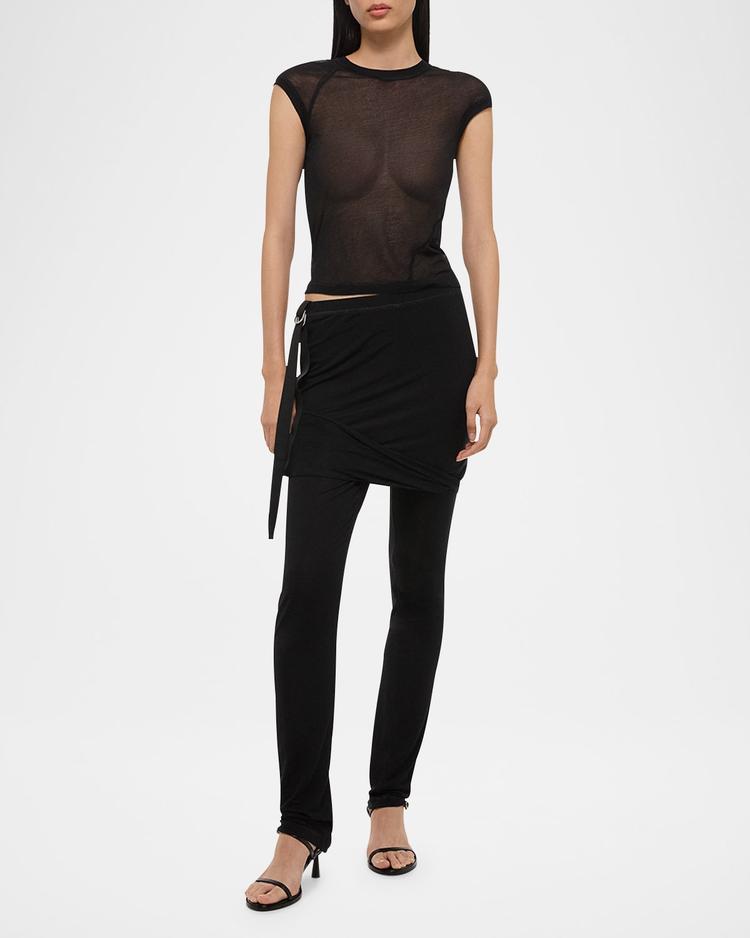 twisted sheer crewneck top