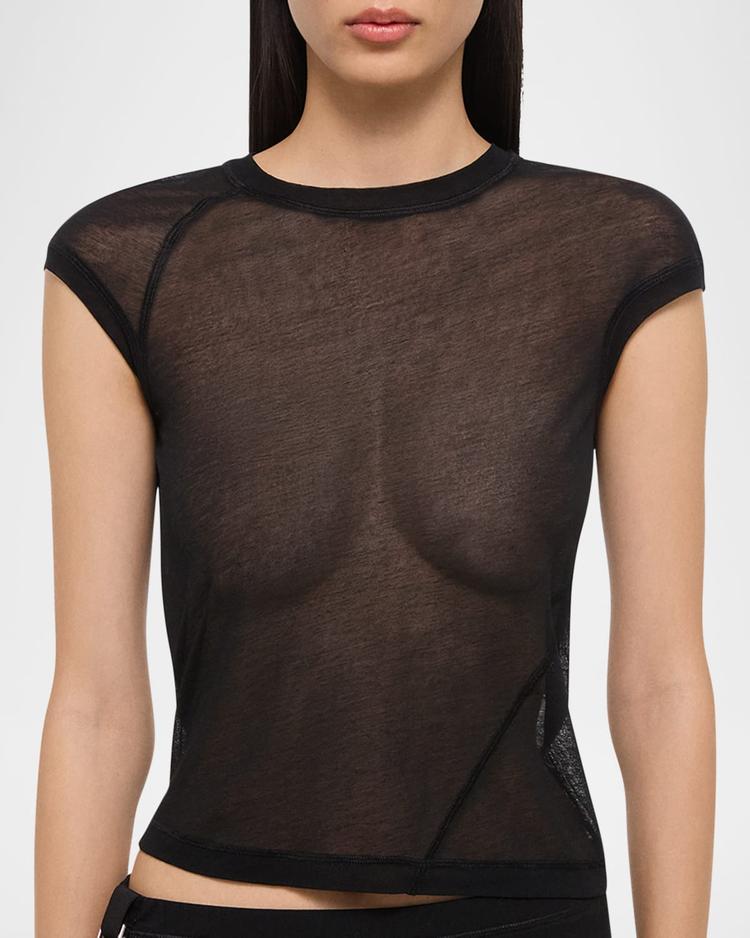 twisted sheer crewneck top