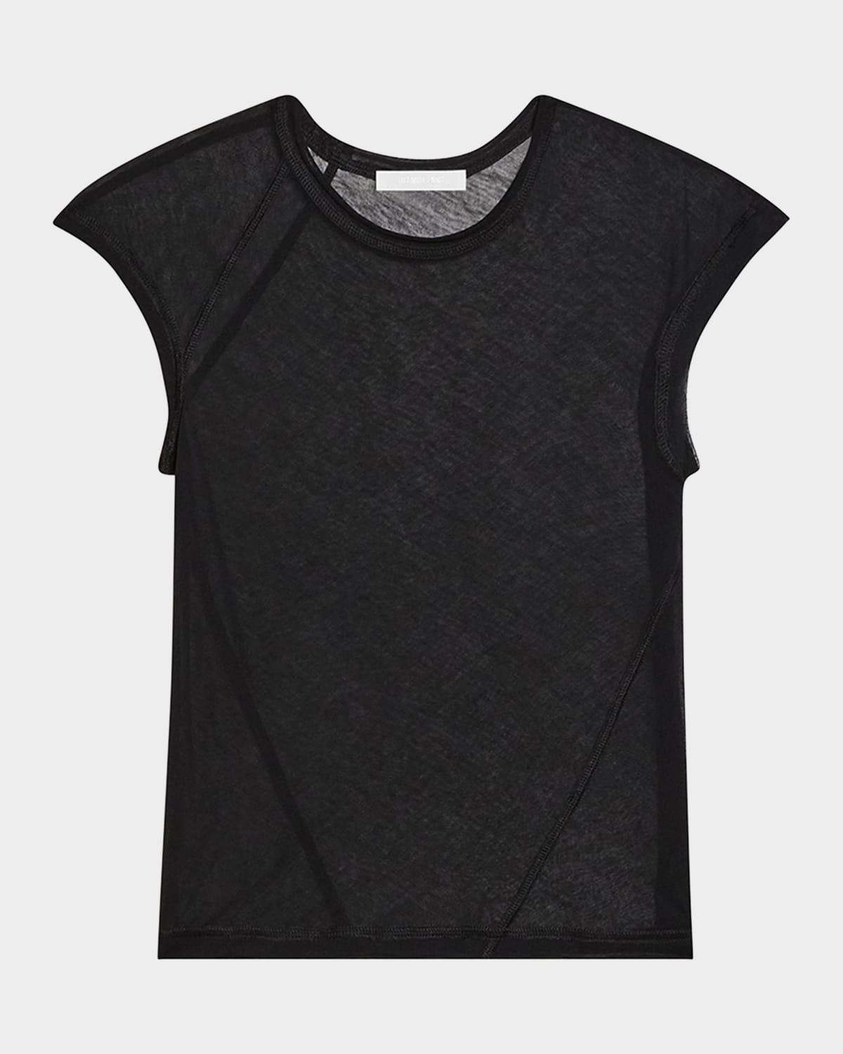 twisted sheer crewneck top
