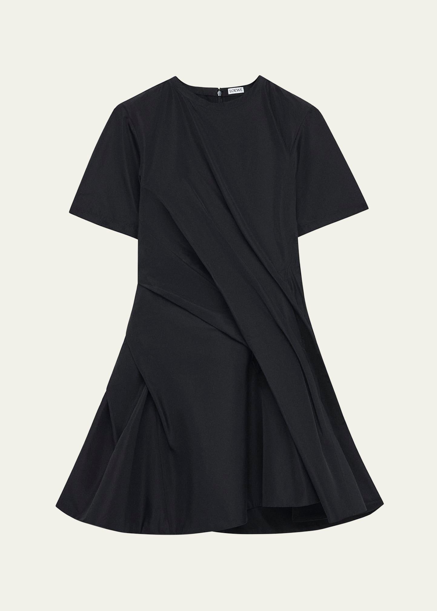 twisted short-sleeve mini dress