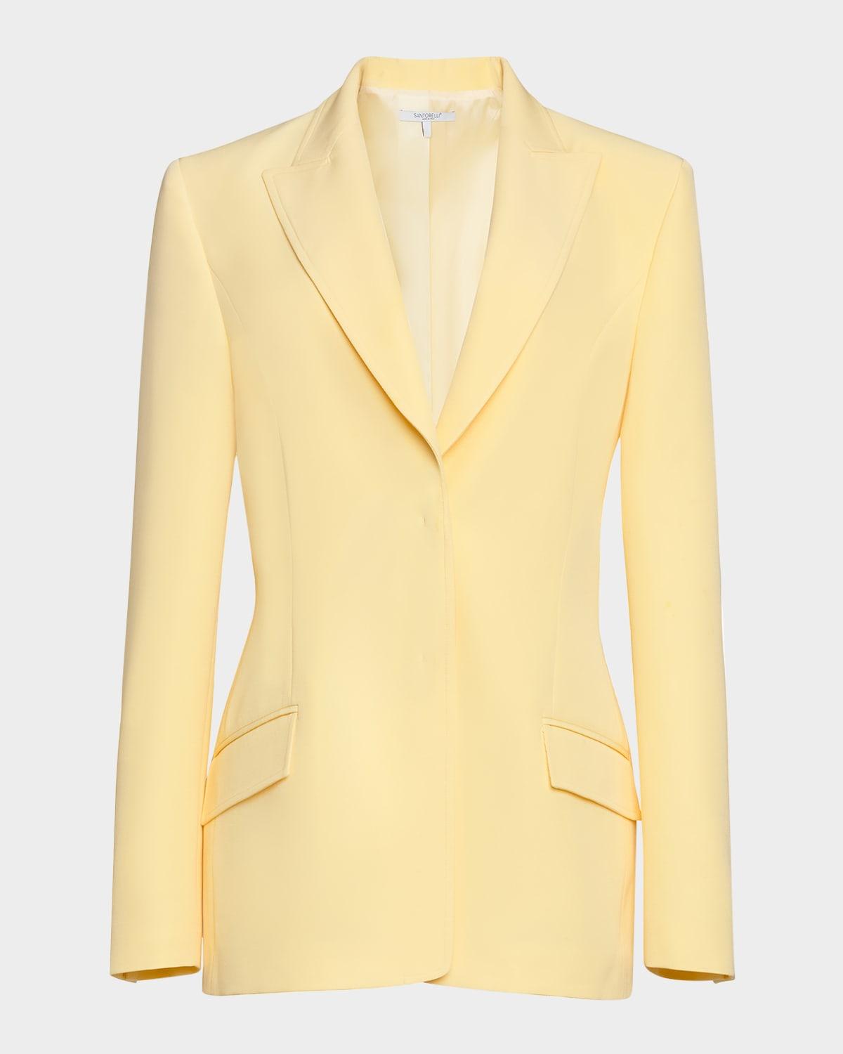 two-button soft stretch crepe jacket