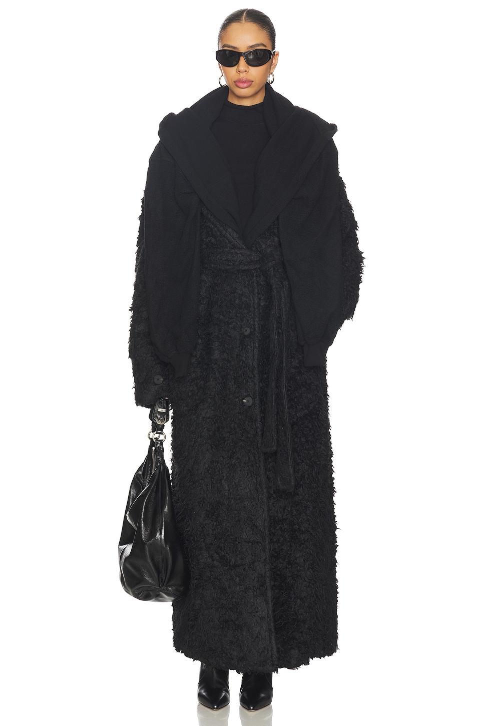 two-piece waxed trench coat