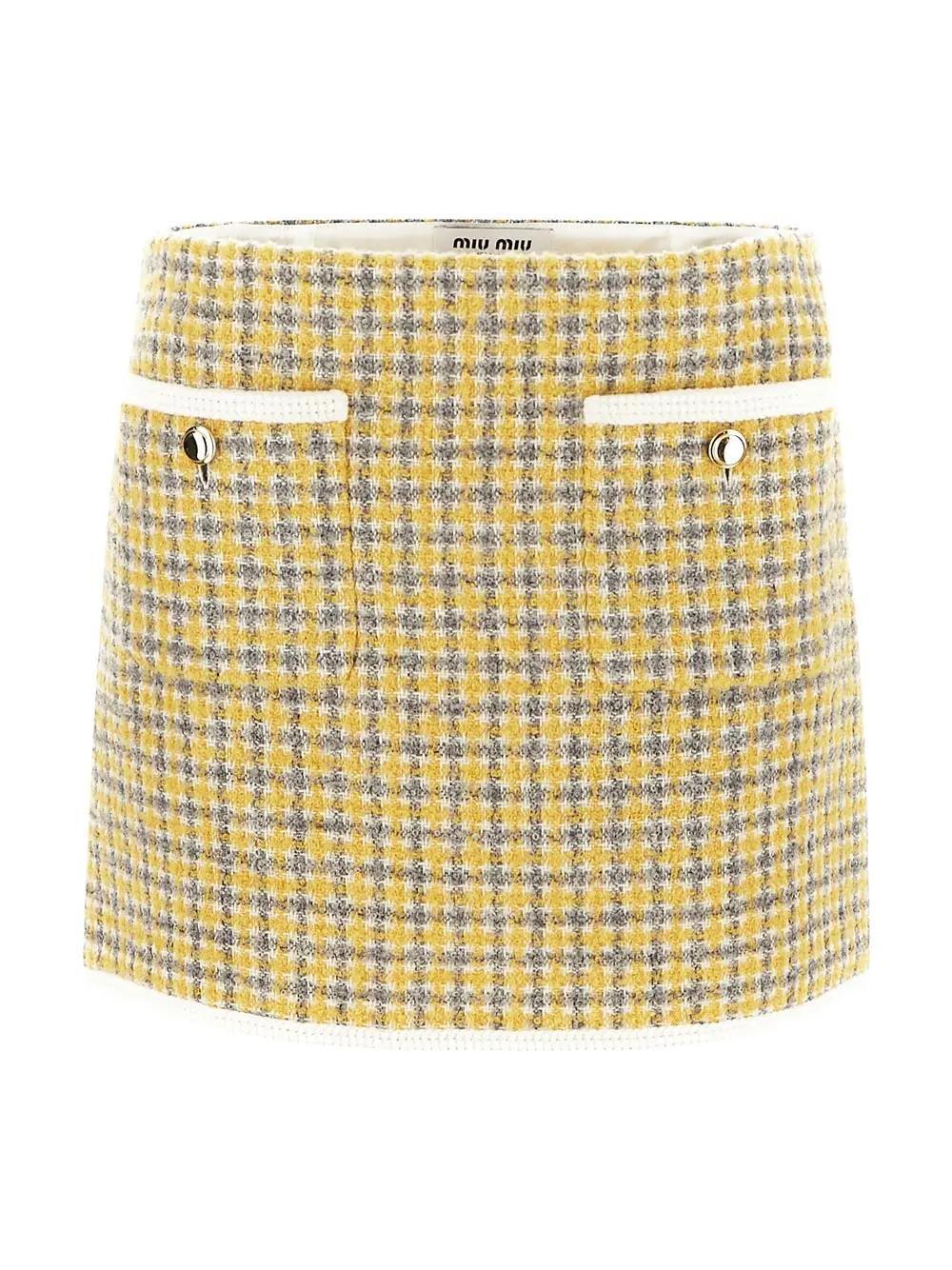 two-tone bouclã© mini skirt